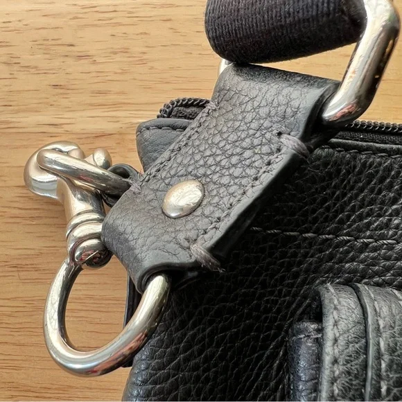 Coach Black Pebbled Leather Crossbody Bag Turnlock Pocket - Picture 7 of 10